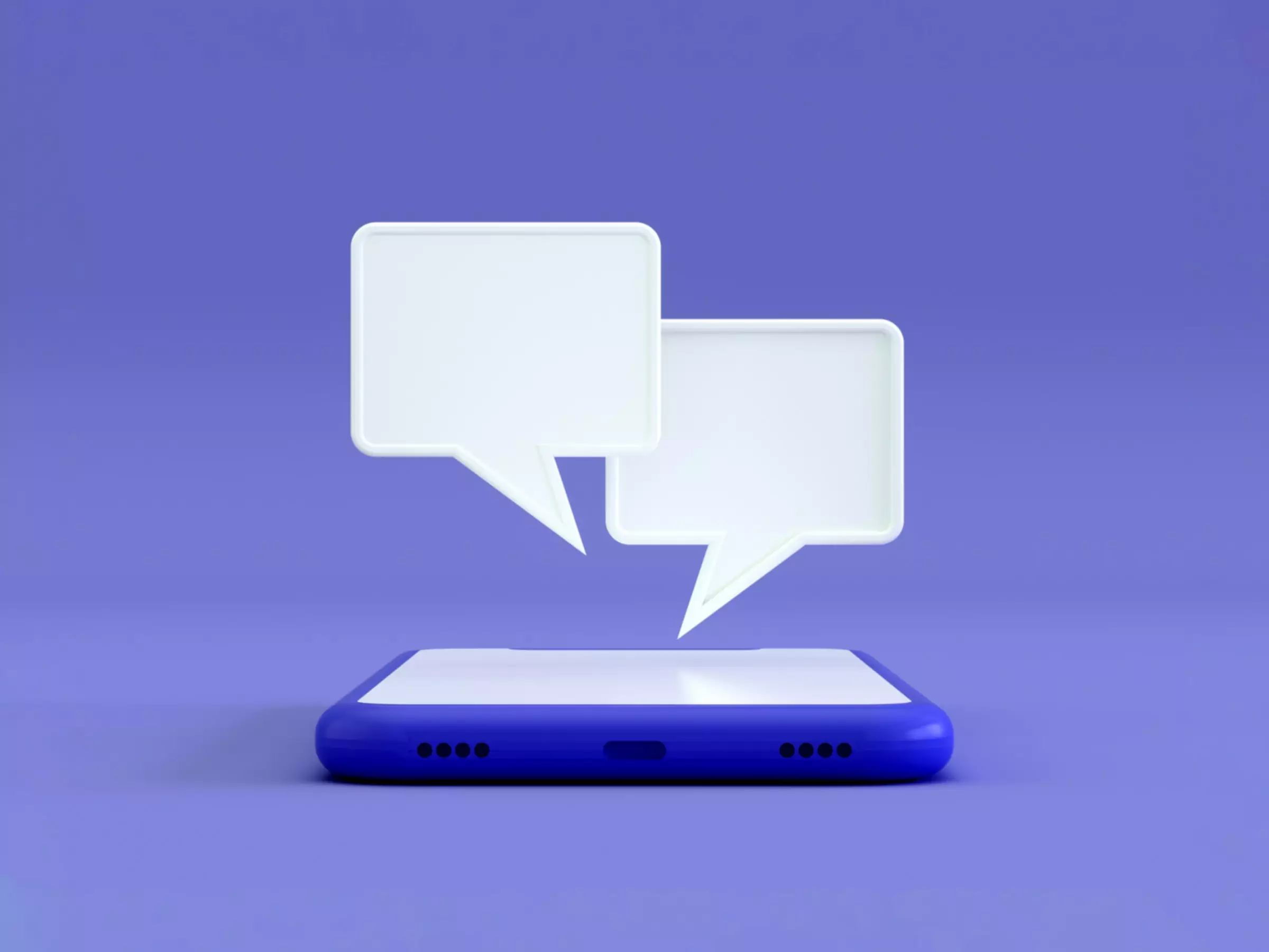 Chat taleboble svæver over smartphone-skærm