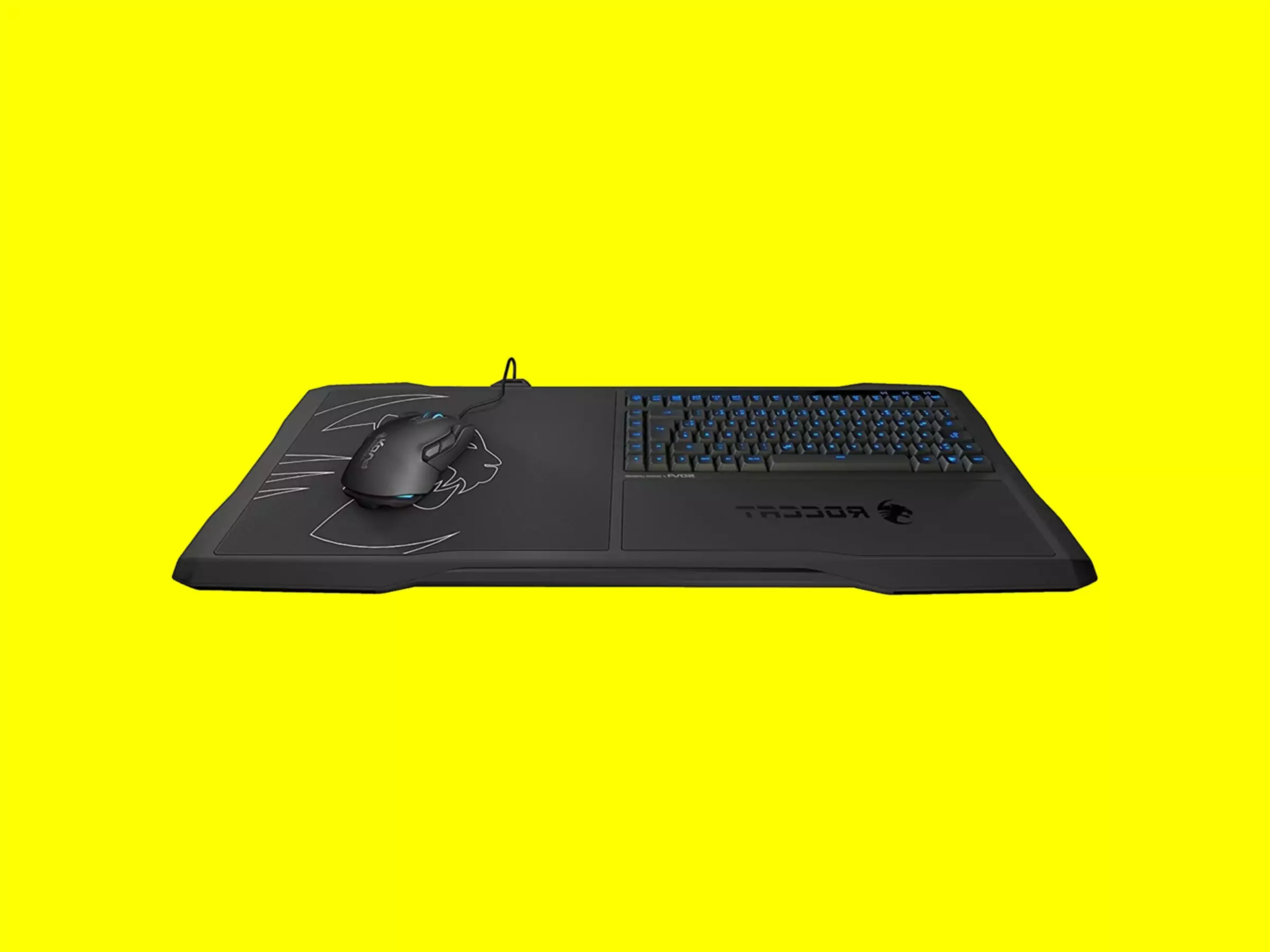 ROCCAT Sova Gaming Lapboard ar pievienotu tastatūru un peli