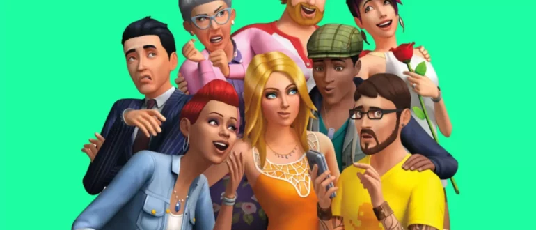 Personaje CGI Sims pozând împreună și făcând expresii prostești